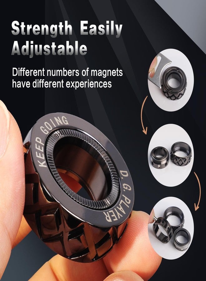 D.G.PLAYER Adjustable Magnetic Fidget Spinner Ring - Premium Stainless Steel Stress Relief Toy for Adults & Teens, ADHD Anxiety Relief, Perfect for Office Work Study Travel, Unique Gift & Stocking Stuffer - Image 5